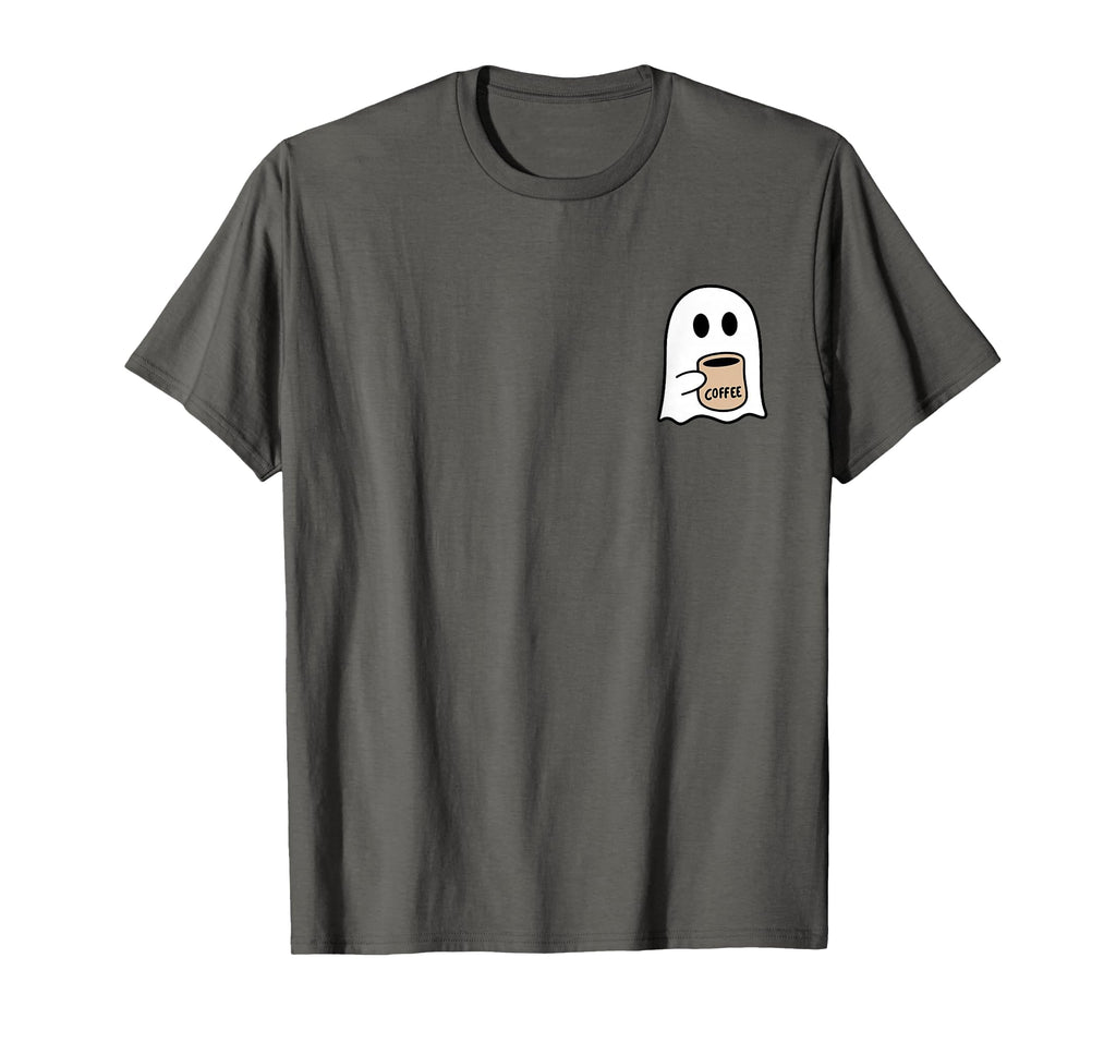 Ghost Drinking Coffee Funny Halloween Costume Coffee Lover T-Shirt