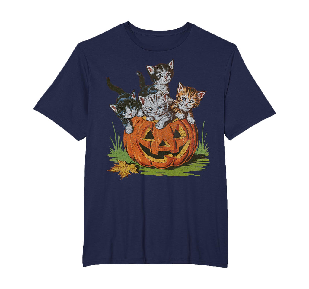 Halloween Vintage 90s Cat Pumpkin Spooky Season Men Women T-Shirt