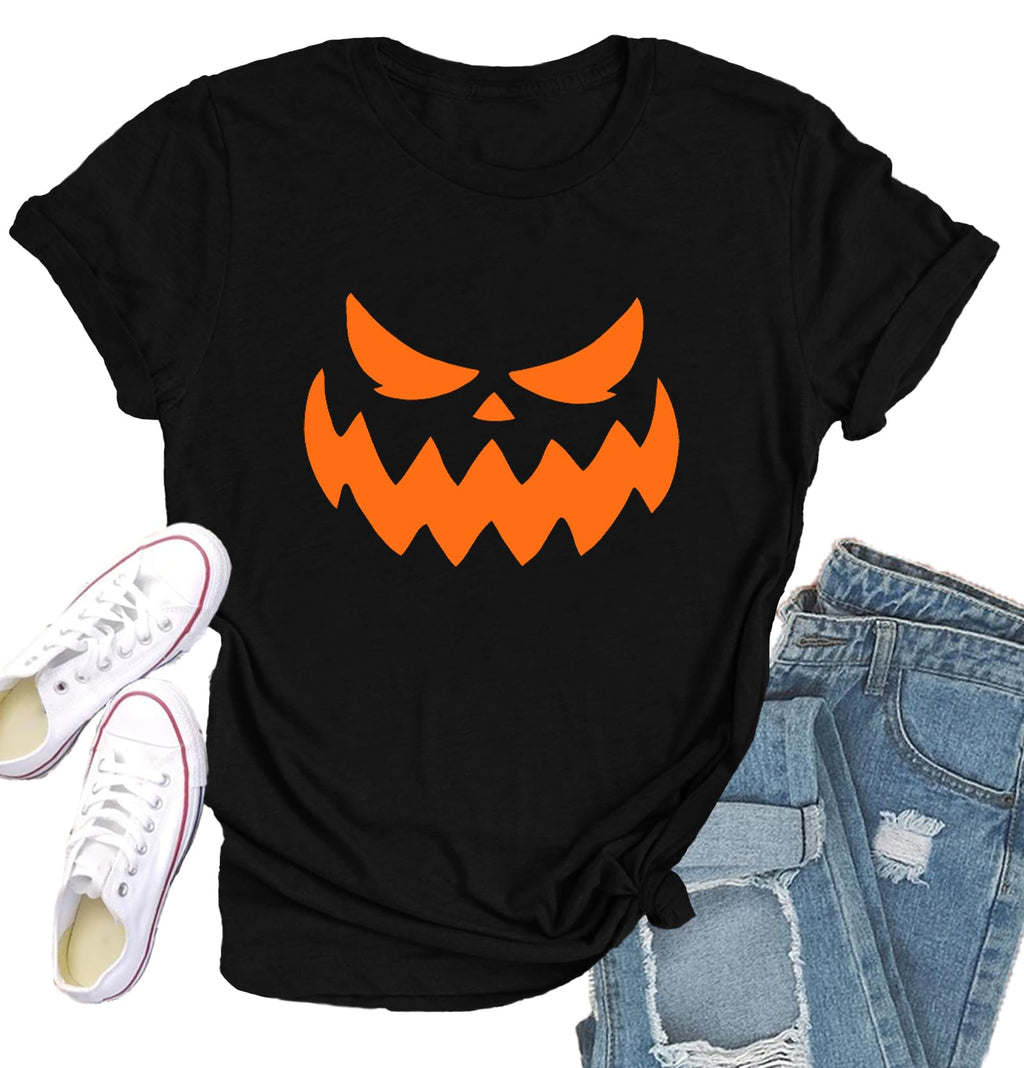 Halloween Shirts for Women Halloween Pumpkin T-Shirt