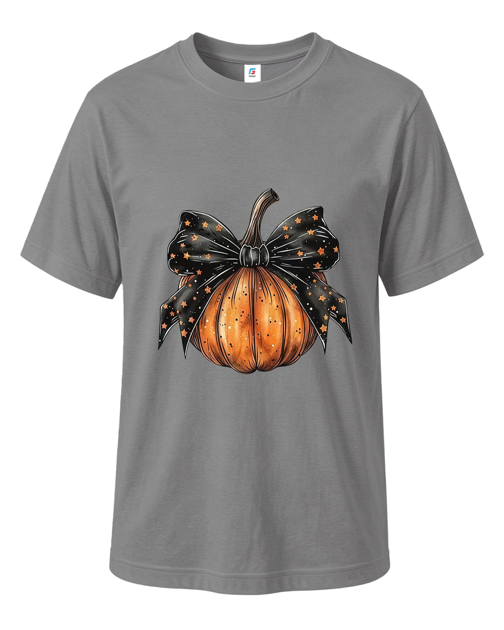 Halloween Pumpkin Bow T-Shirt Unique Graphic Tee for Women Holiday Wear