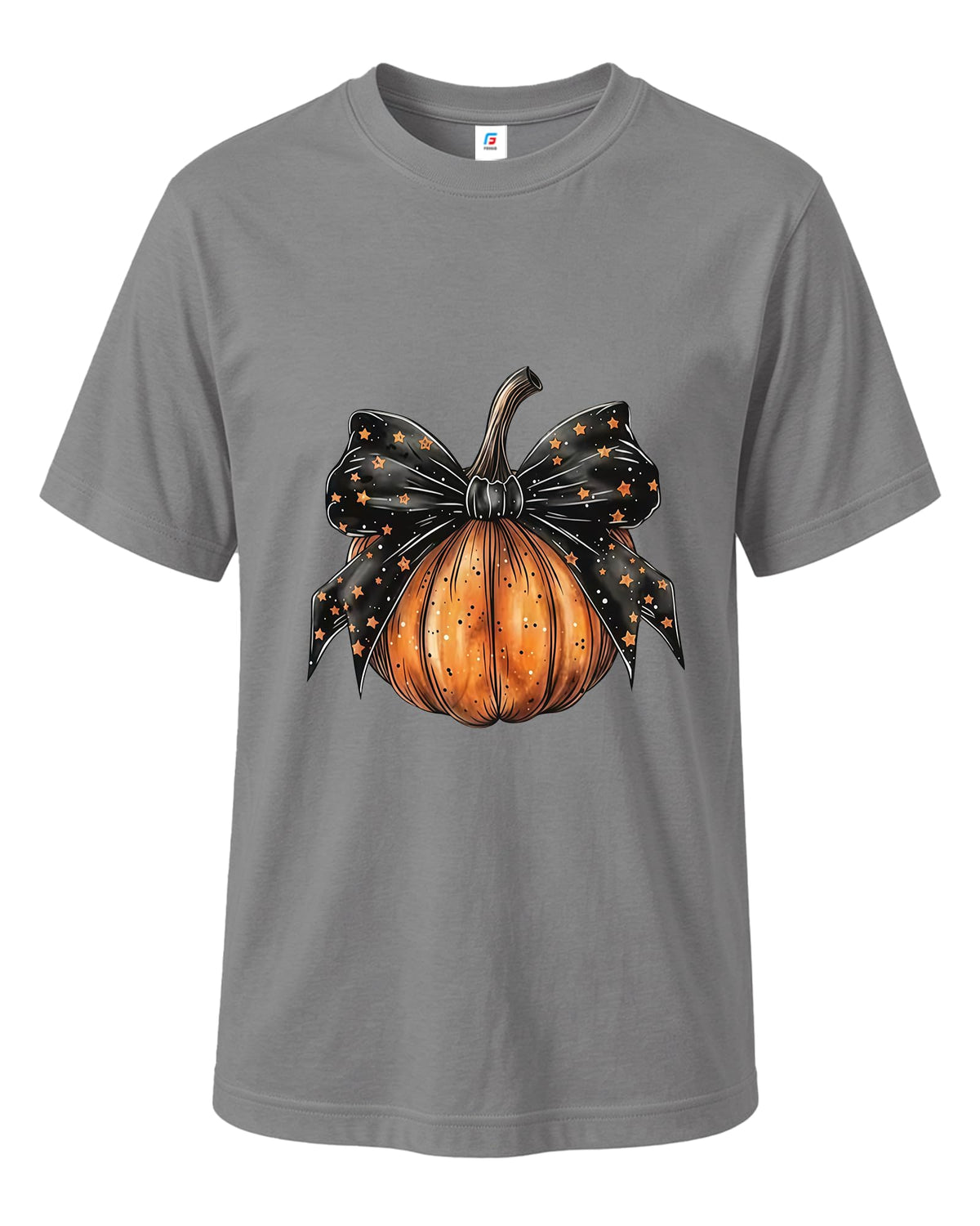 Halloween Pumpkin Bow T-Shirt Unique Graphic Tee for Women Holiday Wear