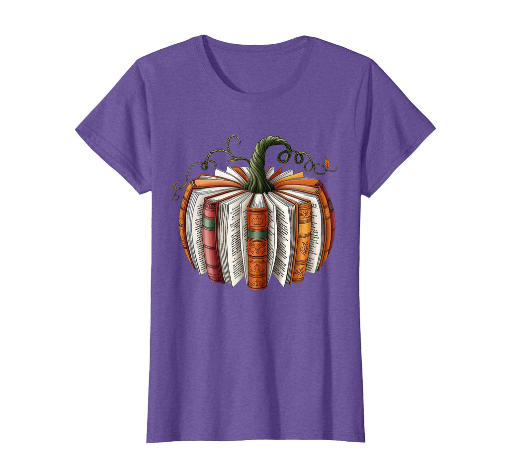 Retro Funny Fall Book Pumpkin Witch Bookworms Librarians T-Shirt