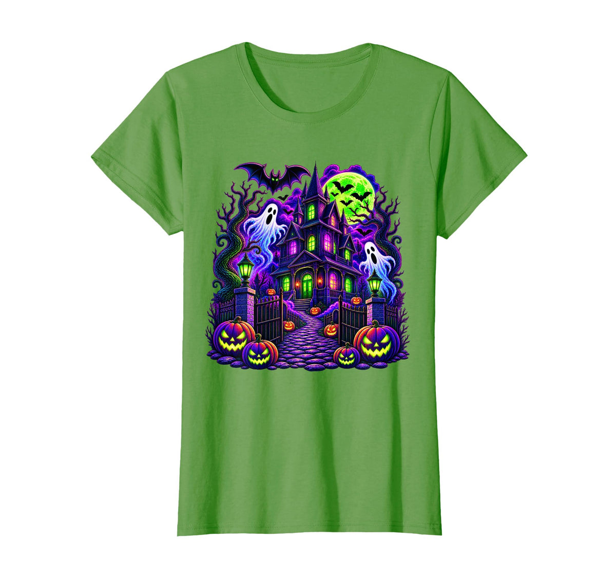 Vintage Halloween Spooky Scene Pumpkin Scary Costume Graphic T-Shirt