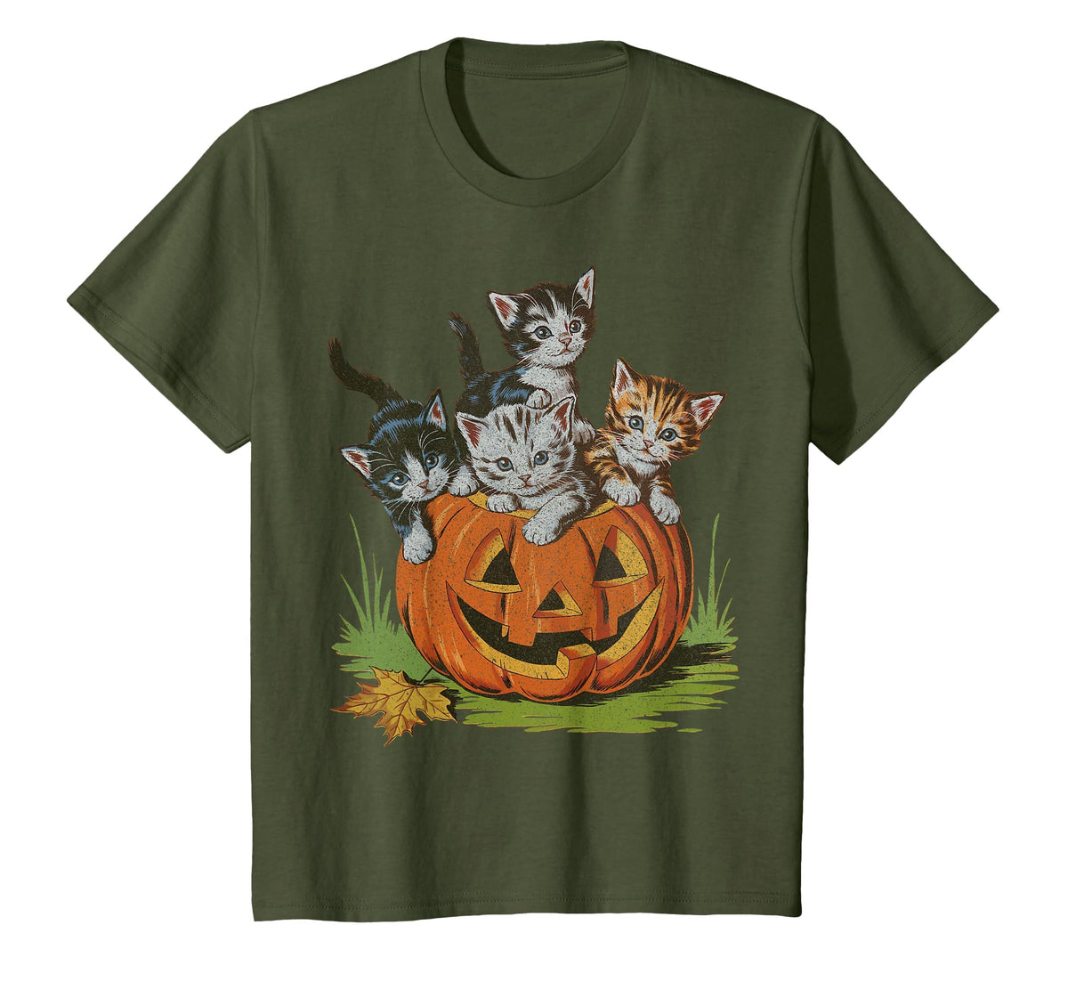 Halloween Vintage 90s Cat Pumpkin Spooky Season Men Women T-Shirt