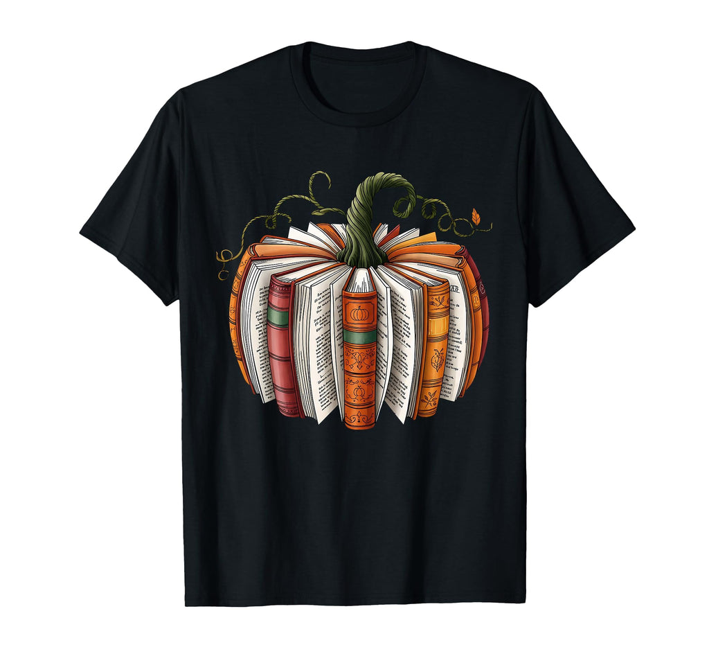 Retro Funny Fall Book Pumpkin Witch Bookworms Librarians T-Shirt
