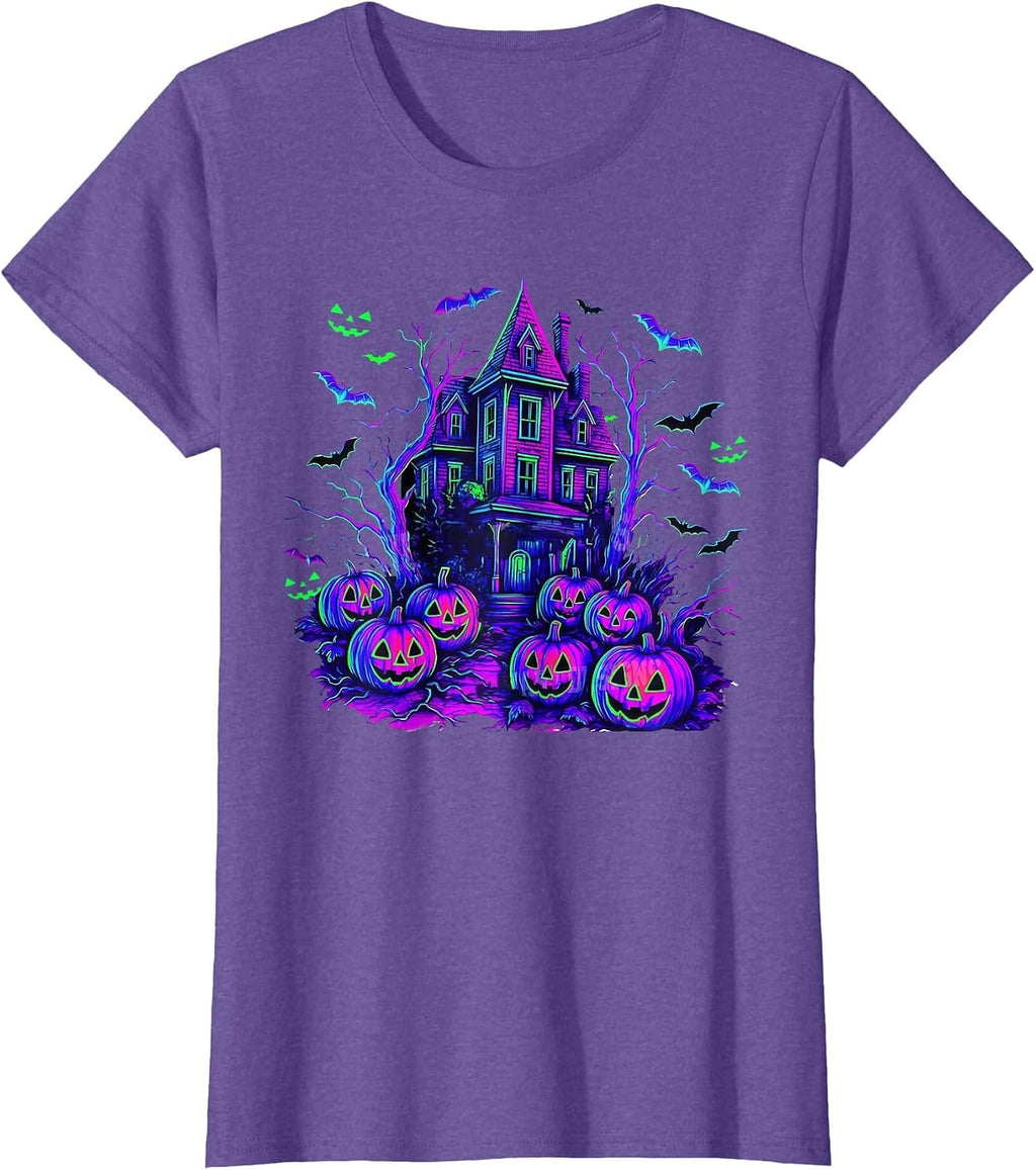 Vintage Halloween Spooky Scene Retro Pumpkin Scary Season T-Shirt