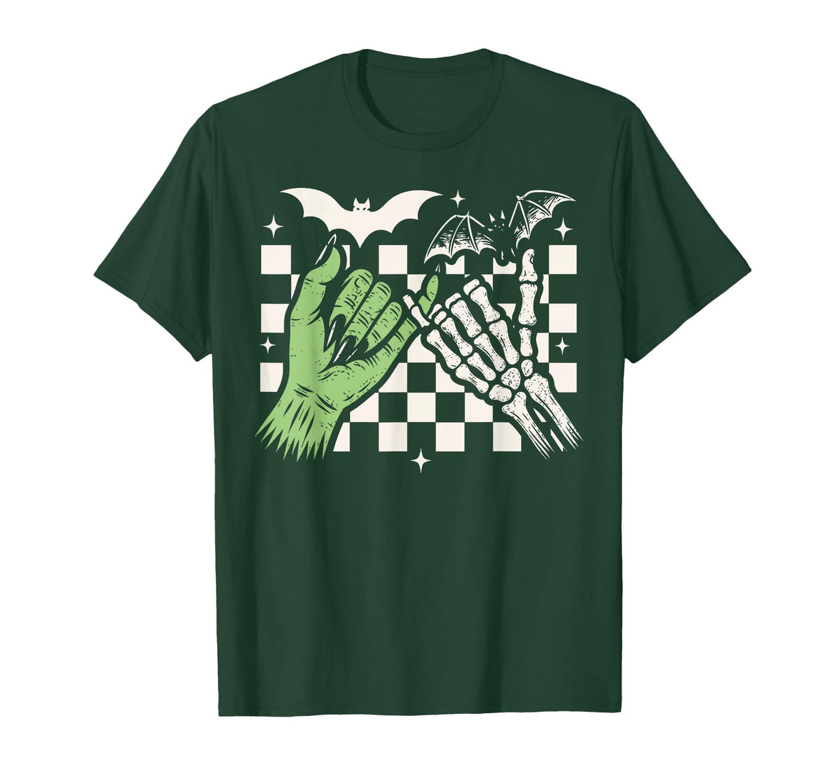 Spooky Season Halloween Vibes Pinky Promise Skeleton Bat T-Shirt