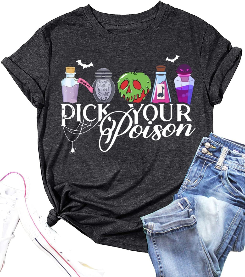 Halloween Shirt for Women Vintage Graphic Witchy Tees Fall Holiday Tops