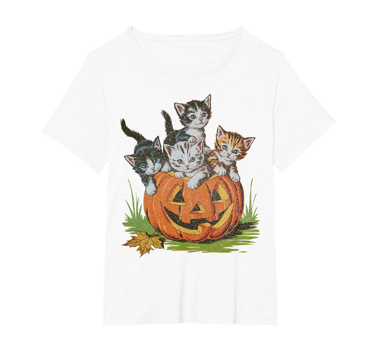 Halloween Vintage 90s Cat Pumpkin Spooky Season Men Women T-Shirt