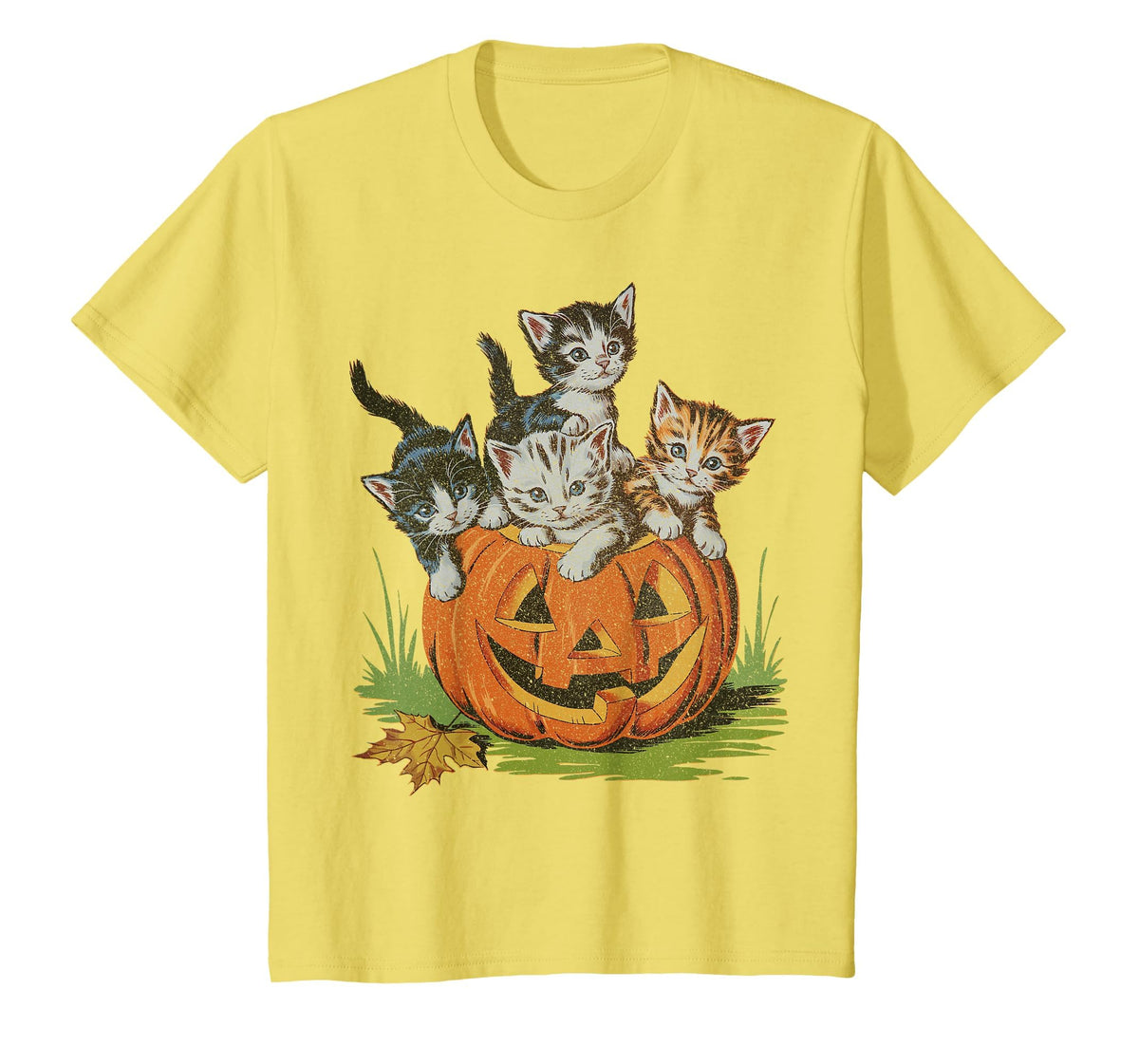 Halloween Vintage 90s Cat Pumpkin Spooky Season Men Women T-Shirt