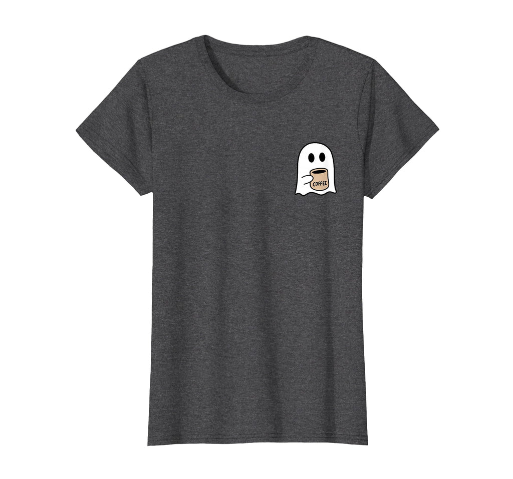 Ghost Drinking Coffee Funny Halloween Costume Coffee Lover T-Shirt