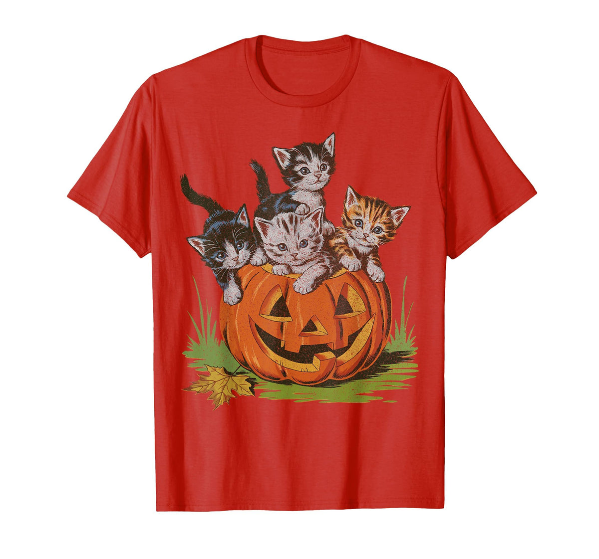 Halloween Vintage 90s Cat Pumpkin Spooky Season Men Women T-Shirt