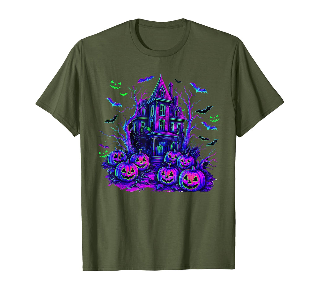 Vintage Halloween Spooky Scene Retro Pumpkin Scary Season T-Shirt