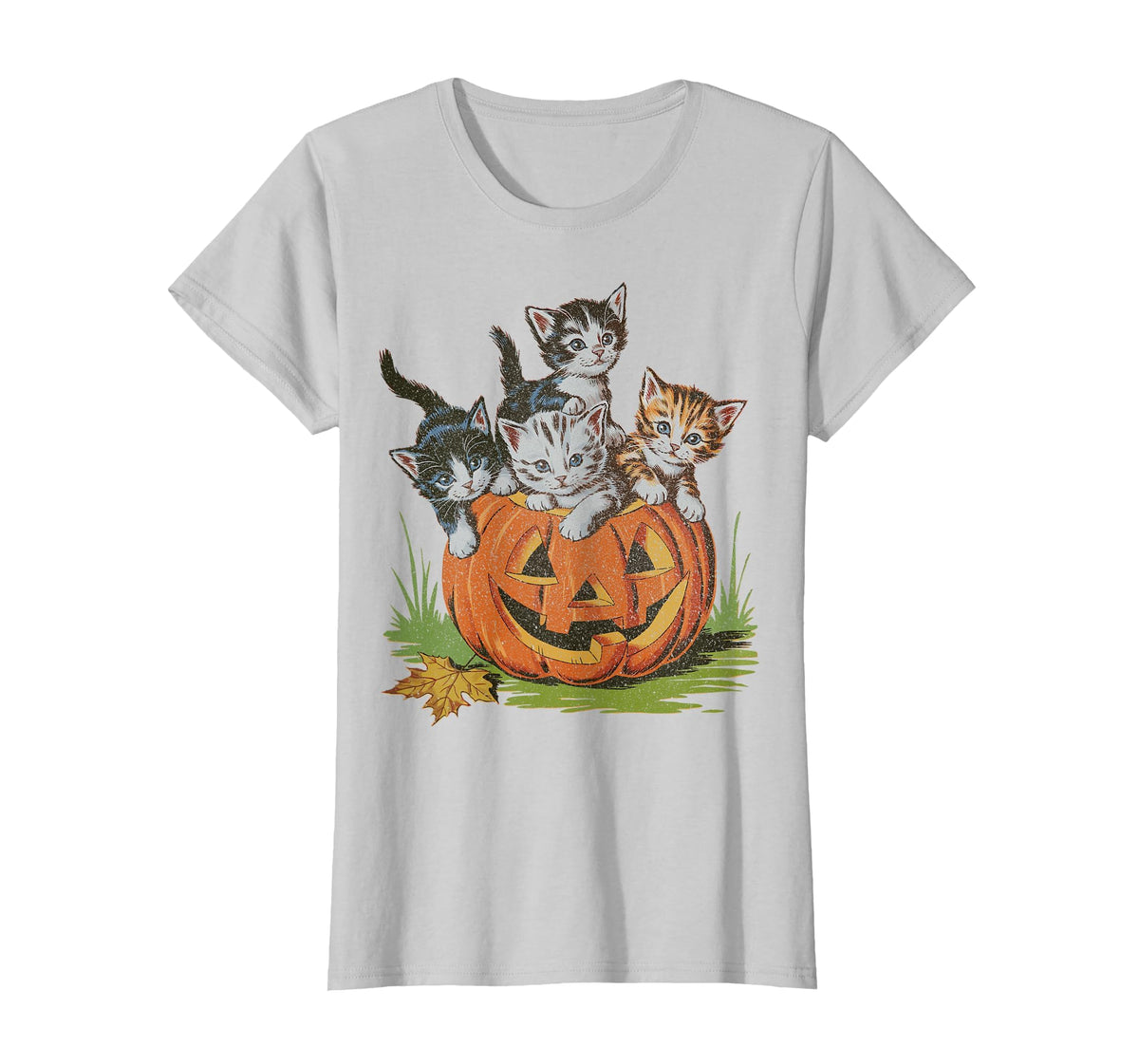 Halloween Vintage 90s Cat Pumpkin Spooky Season Men Women T-Shirt