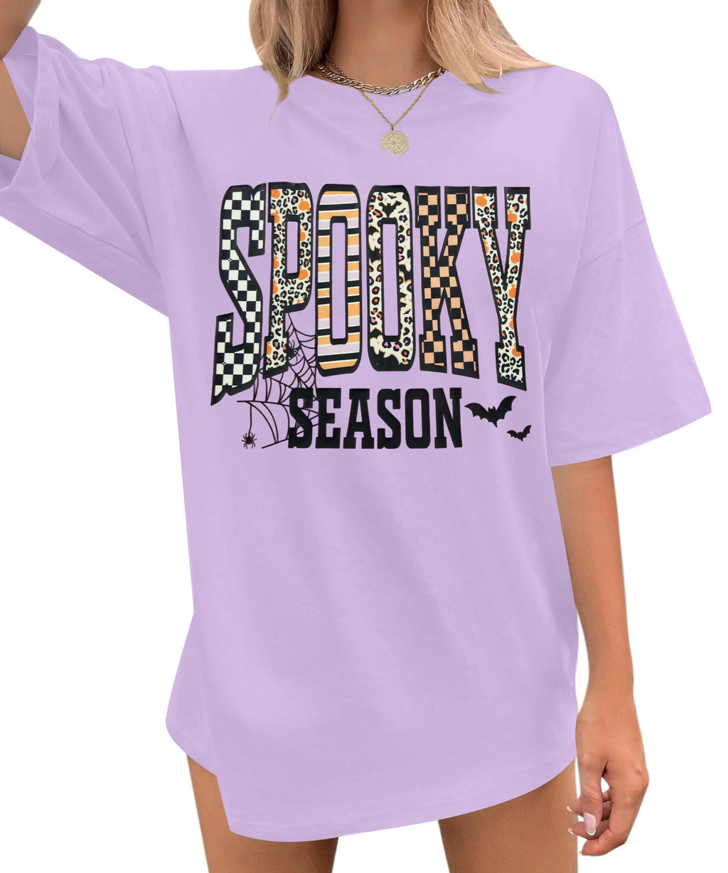 Vintage Halloween Shirt Women Oversized Spooky Shirts Monster Ghost Tee Top