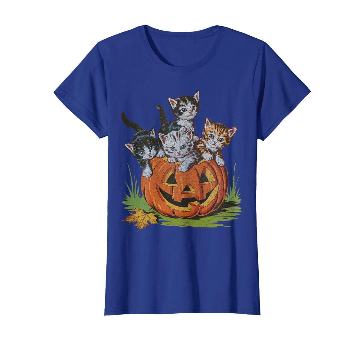 Halloween Vintage 90s Cat Pumpkin Spooky Season Men Women T-Shirt