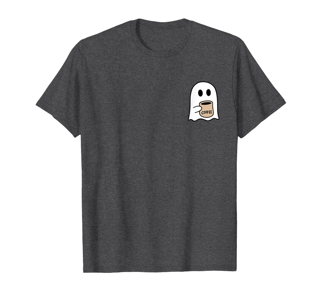Ghost Drinking Coffee Funny Halloween Costume Coffee Lover T-Shirt