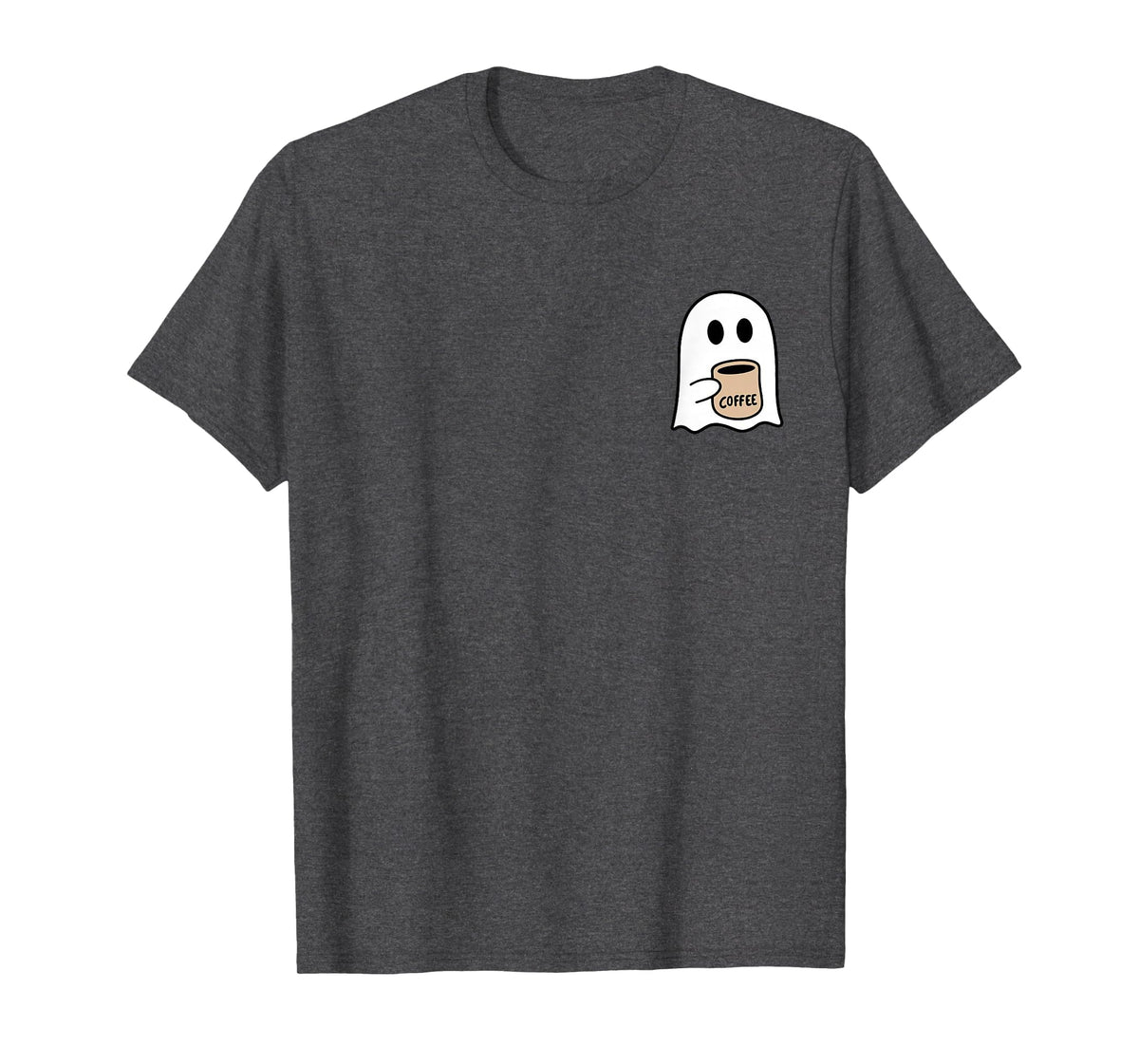 Ghost Drinking Coffee Funny Halloween Costume Coffee Lover T-Shirt