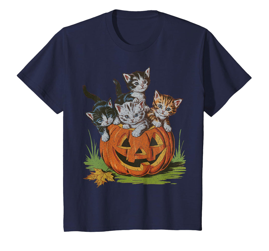 Halloween Vintage 90s Cat Pumpkin Spooky Season Men Women T-Shirt