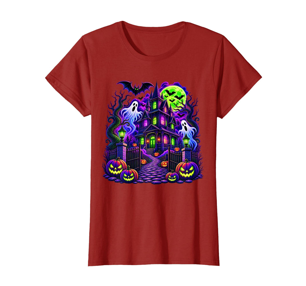 Vintage Halloween Spooky Scene Pumpkin Scary Costume Graphic T-Shirt