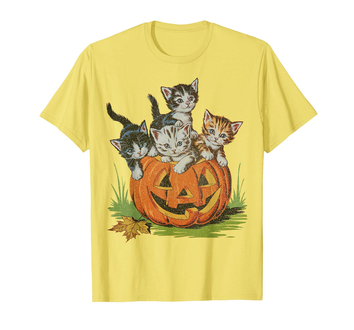 Halloween Vintage 90s Cat Pumpkin Spooky Season Men Women T-Shirt