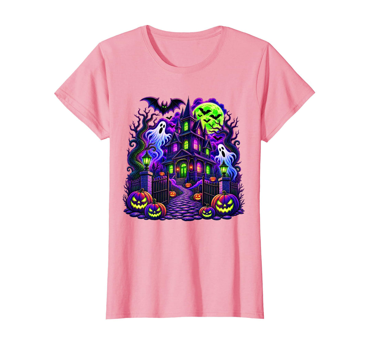 Vintage Halloween Spooky Scene Pumpkin Scary Costume Graphic T-Shirt