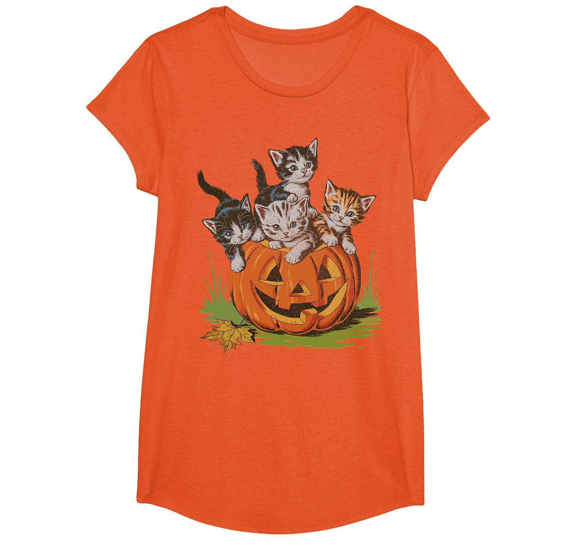 Halloween Vintage 90s Cat Pumpkin Spooky Season Men Women T-Shirt