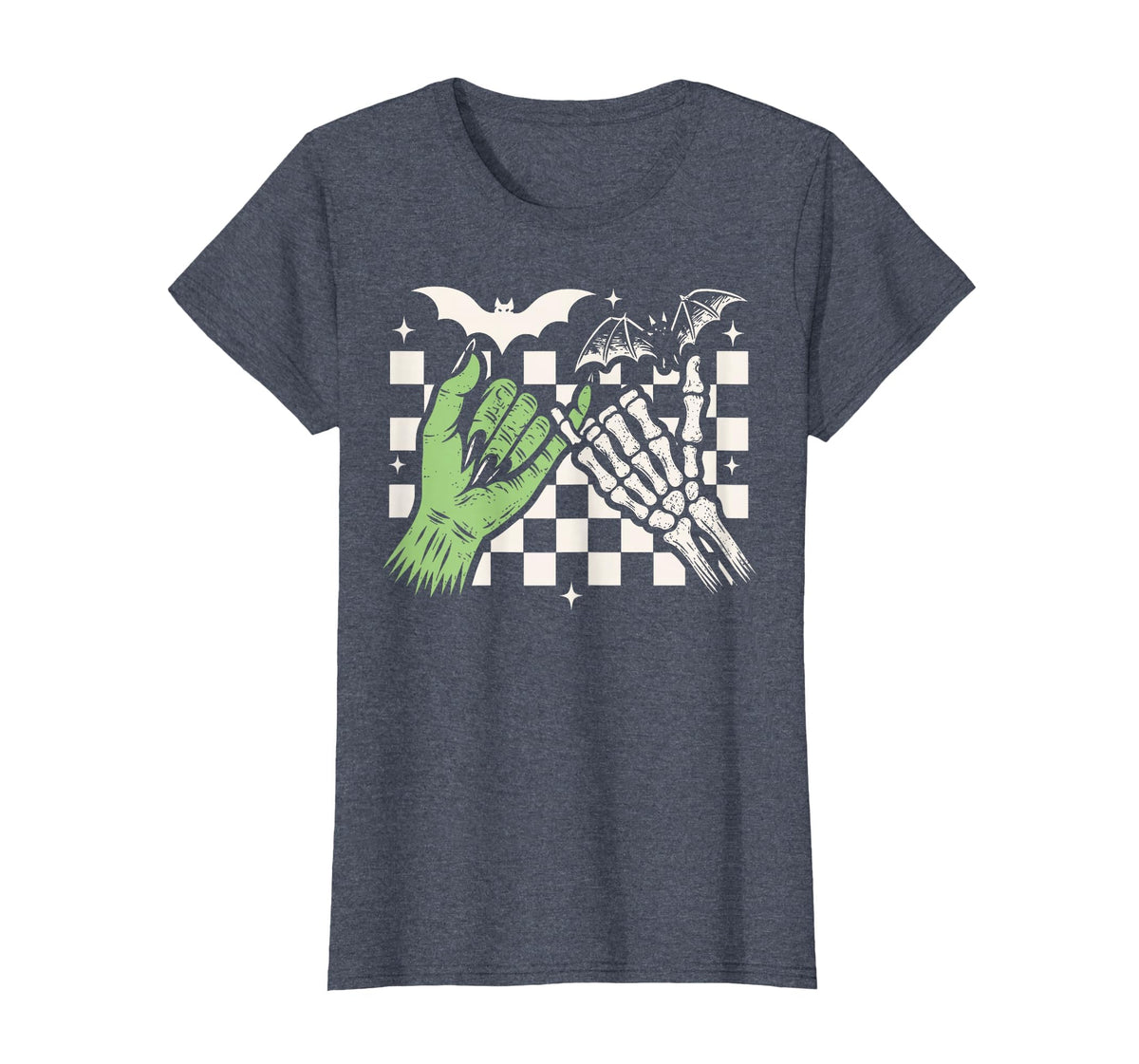 Spooky Season Halloween Vibes Pinky Promise Skeleton Bat T-Shirt