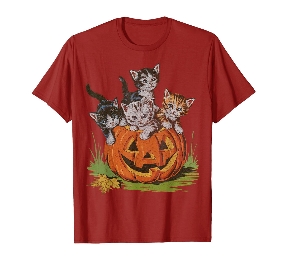 Halloween Vintage 90s Cat Pumpkin Spooky Season Men Women T-Shirt