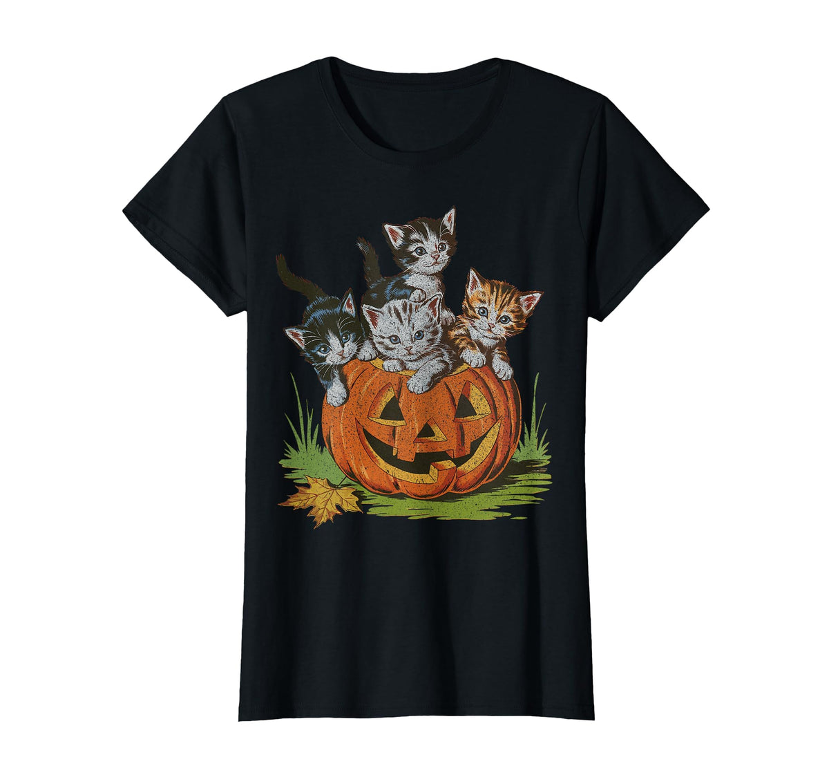 Halloween Vintage 90s Cat Pumpkin Spooky Season Men Women T-Shirt
