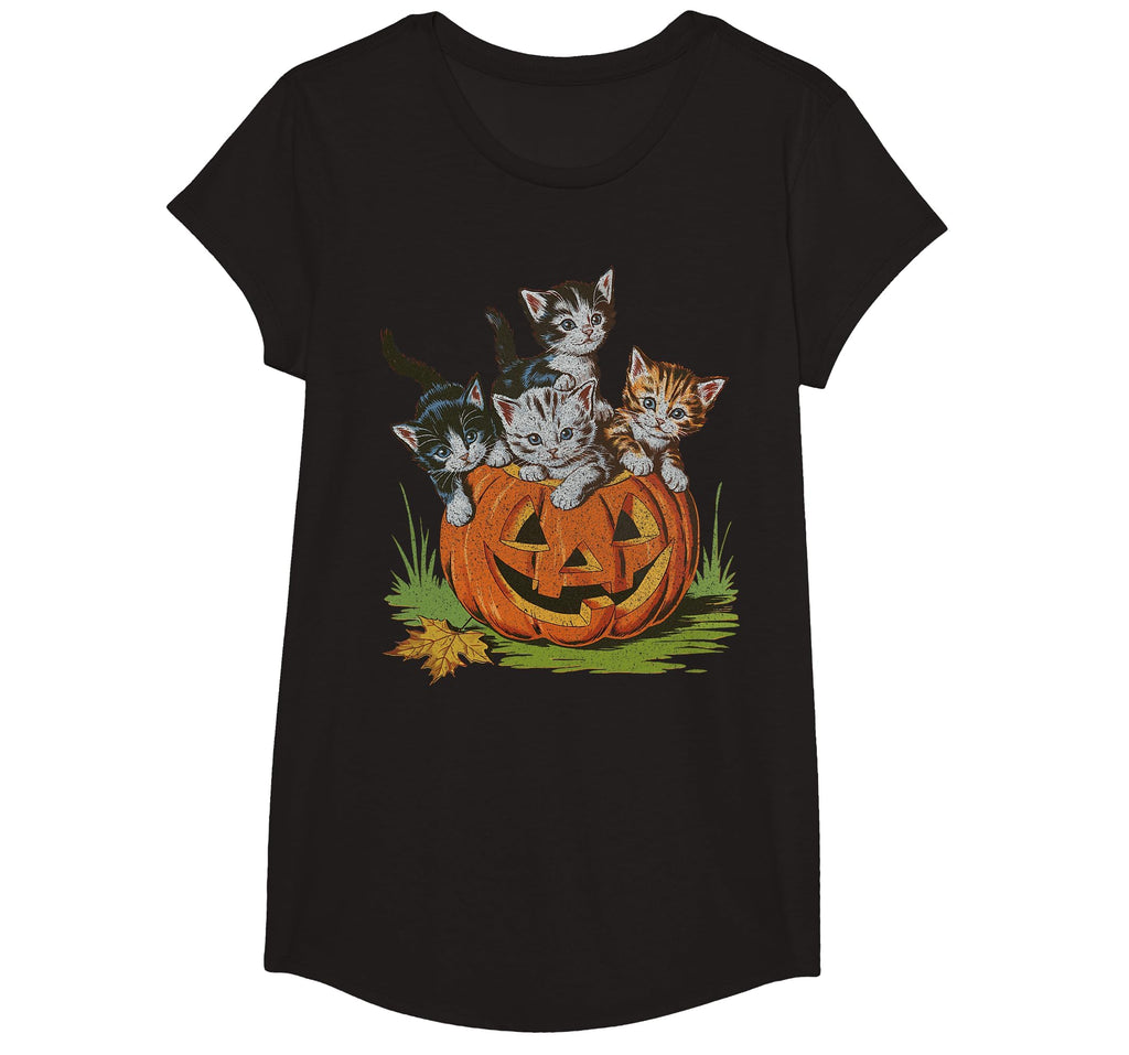 Halloween Vintage 90s Cat Pumpkin Spooky Season Men Women T-Shirt