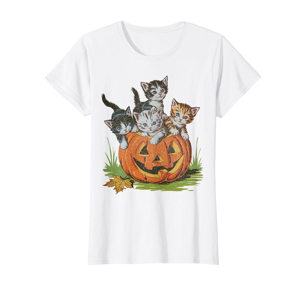 Halloween Vintage 90s Cat Pumpkin Spooky Season Men Women T-Shirt