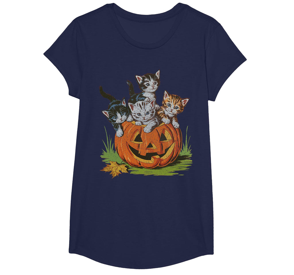 Halloween Vintage 90s Cat Pumpkin Spooky Season Men Women T-Shirt