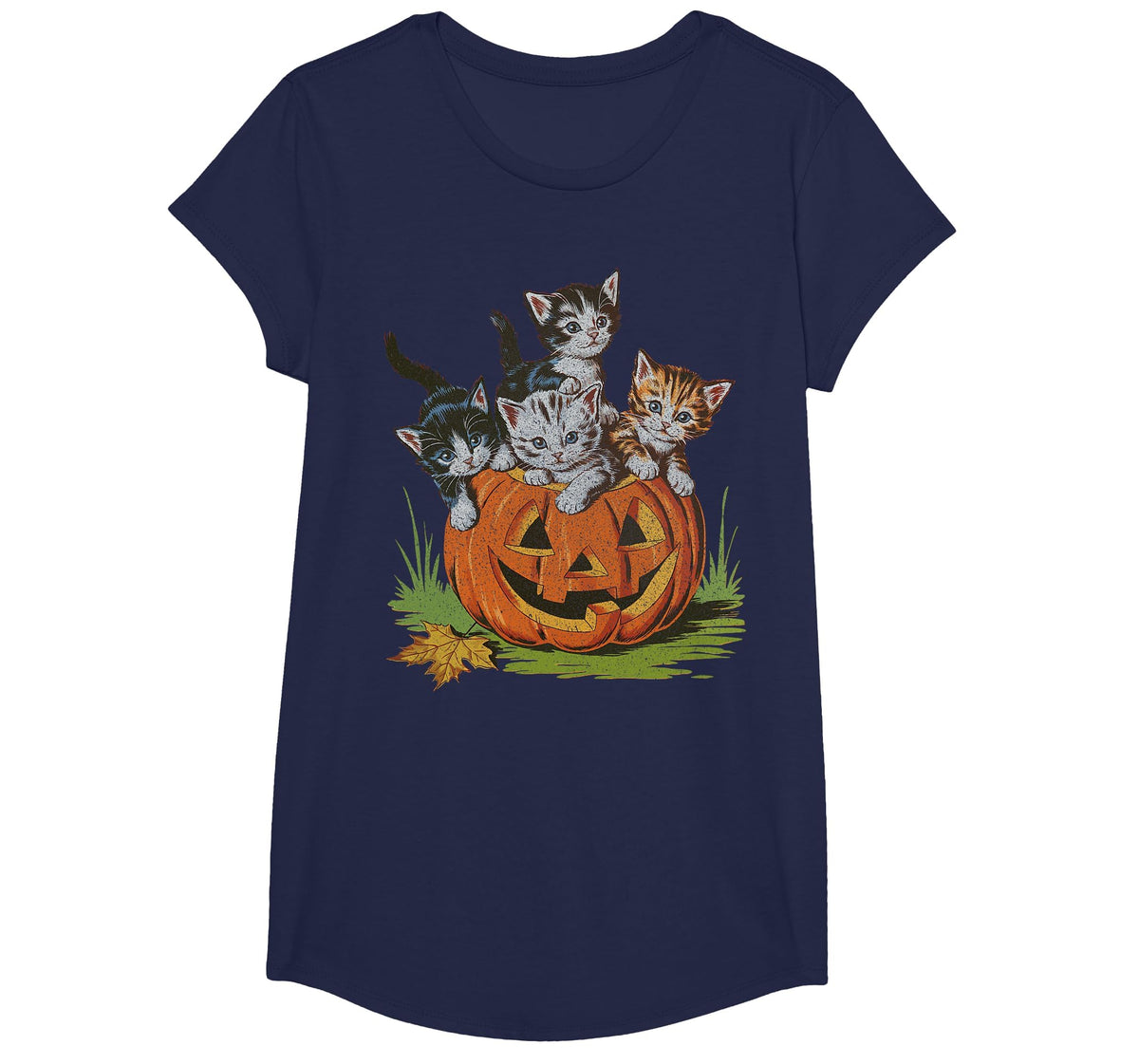 Halloween Vintage 90s Cat Pumpkin Spooky Season Men Women T-Shirt