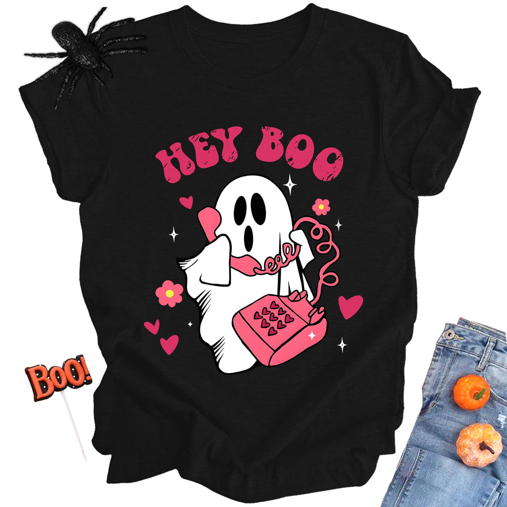 Halloween Shirt for Women Ghost Costume Spooky Season Tee Tops