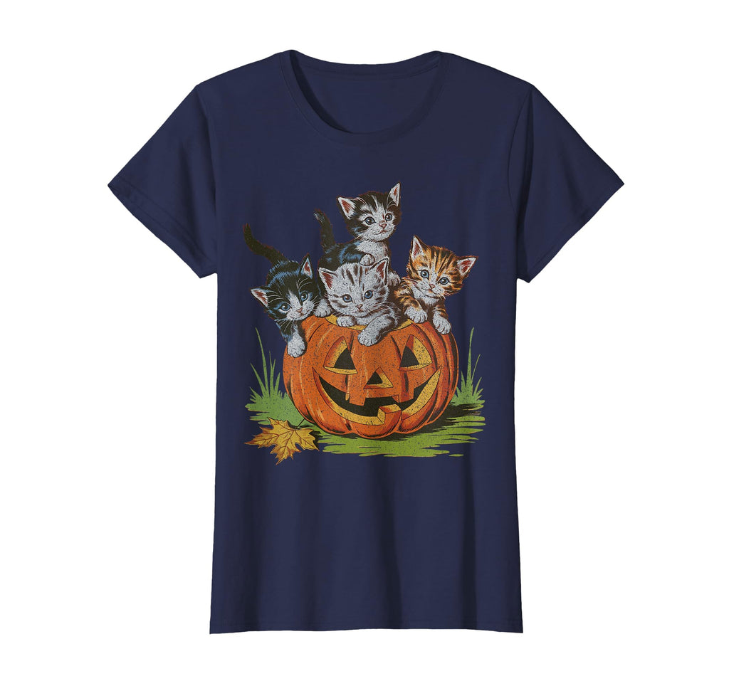 Halloween Vintage 90s Cat Pumpkin Spooky Season Men Women T-Shirt