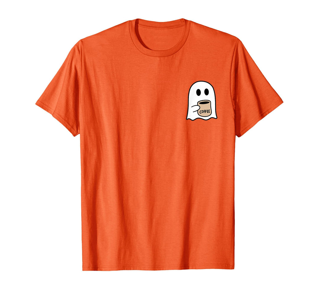 Ghost Drinking Coffee Funny Halloween Costume Coffee Lover T-Shirt