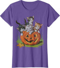 Halloween Vintage 90s Cat Pumpkin Spooky Season Men Women T-Shirt