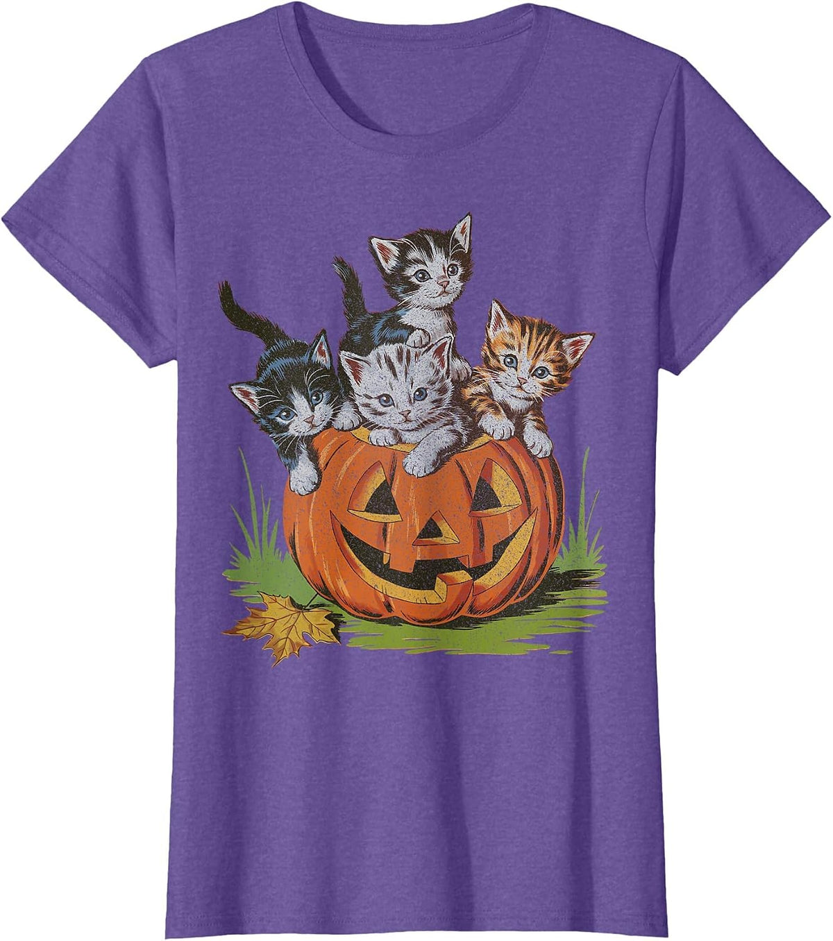 Halloween Vintage 90s Cat Pumpkin Spooky Season Men Women T-Shirt