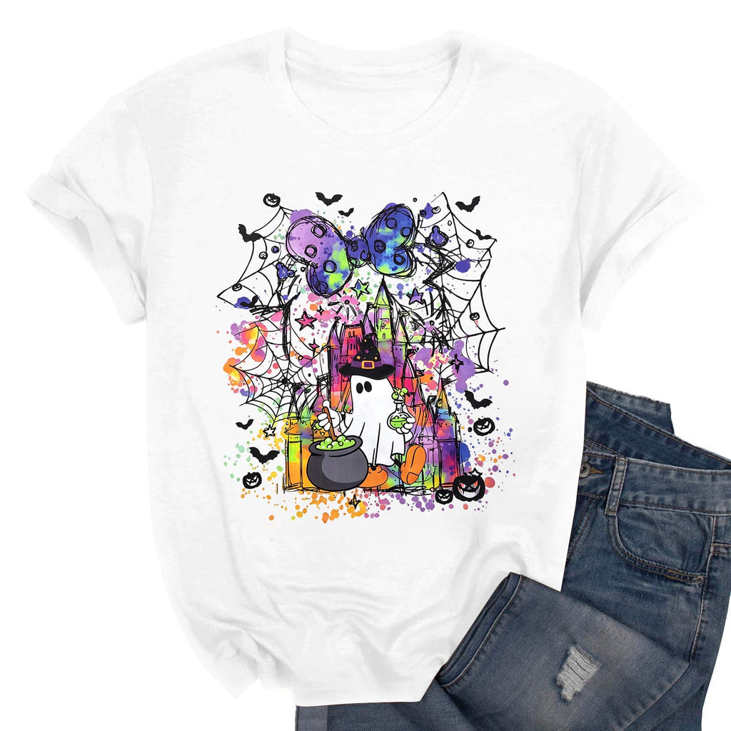 Halloween Shirts for Women Funny Magical Halloween Ghost Shirts Boo Tshirt