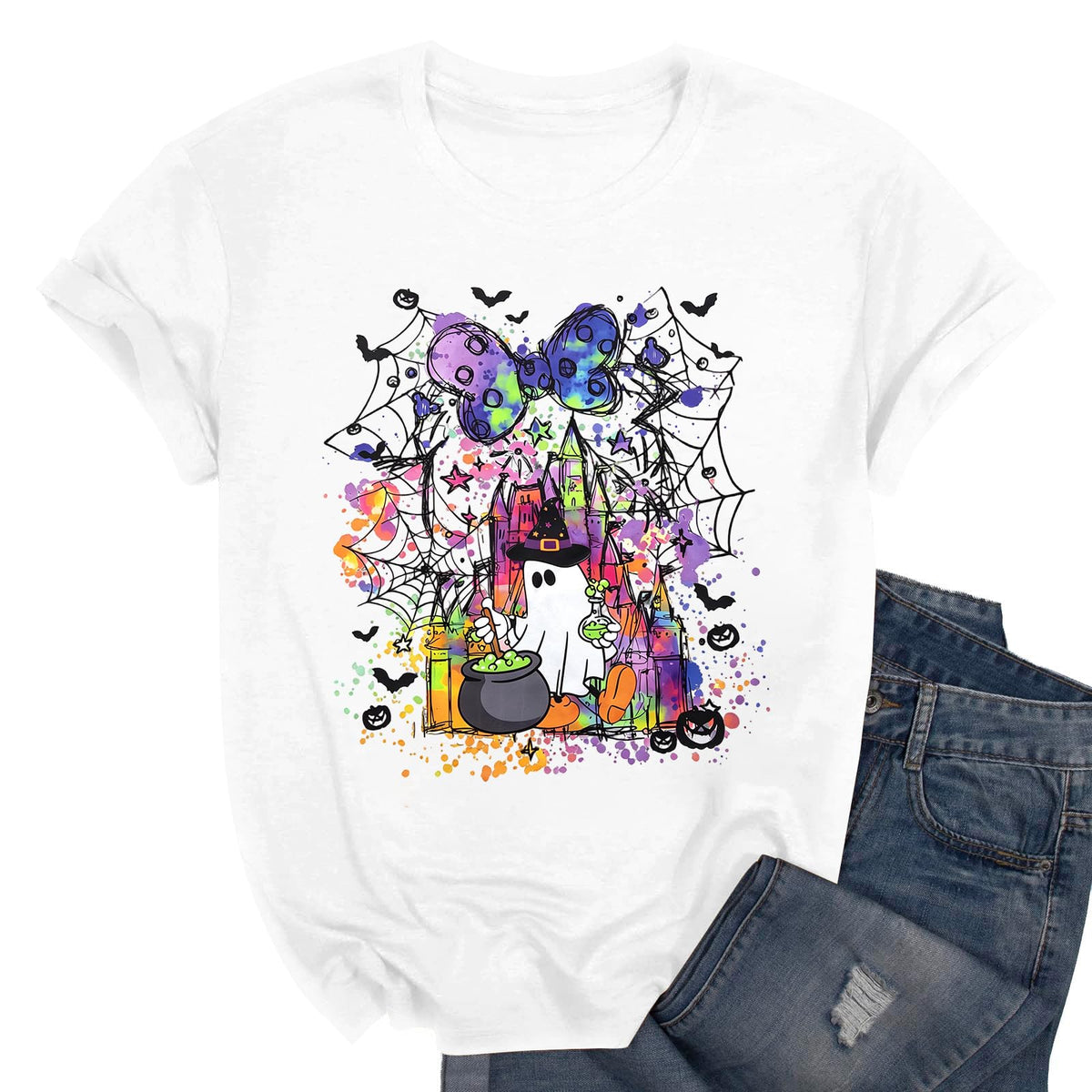 Halloween Shirts for Women Funny Magical Halloween Ghost Shirts Boo Tshirt