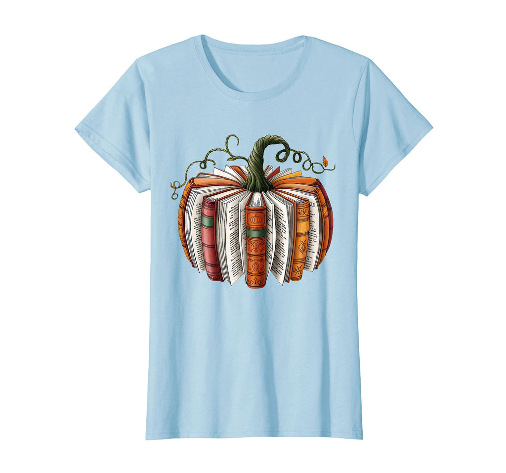 Retro Funny Fall Book Pumpkin Witch Bookworms Librarians T-Shirt