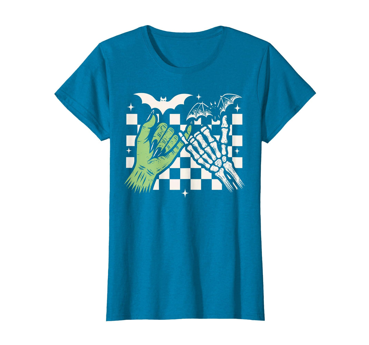 Spooky Season Halloween Vibes Pinky Promise Skeleton Bat T-Shirt