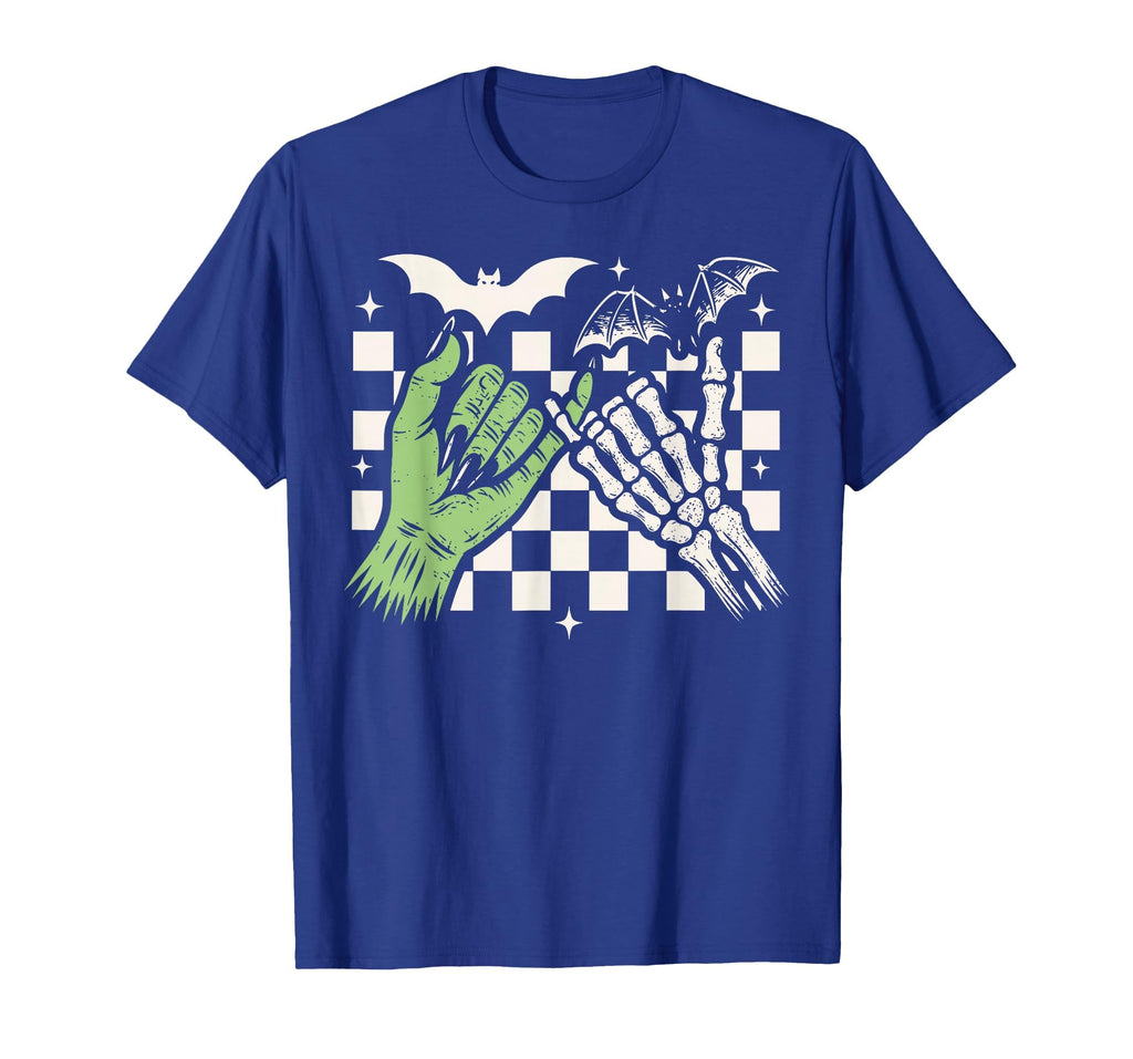 Spooky Season Halloween Vibes Pinky Promise Skeleton Bat T-Shirt