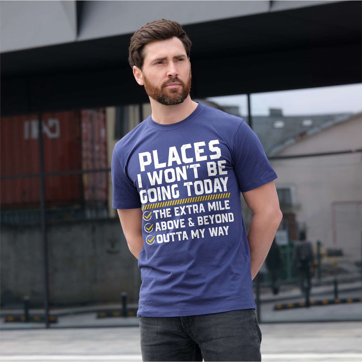 Places I Won't Be Going Today Shirt, Funny Work Shirt, Sarcastic humorous tee (Large Black)