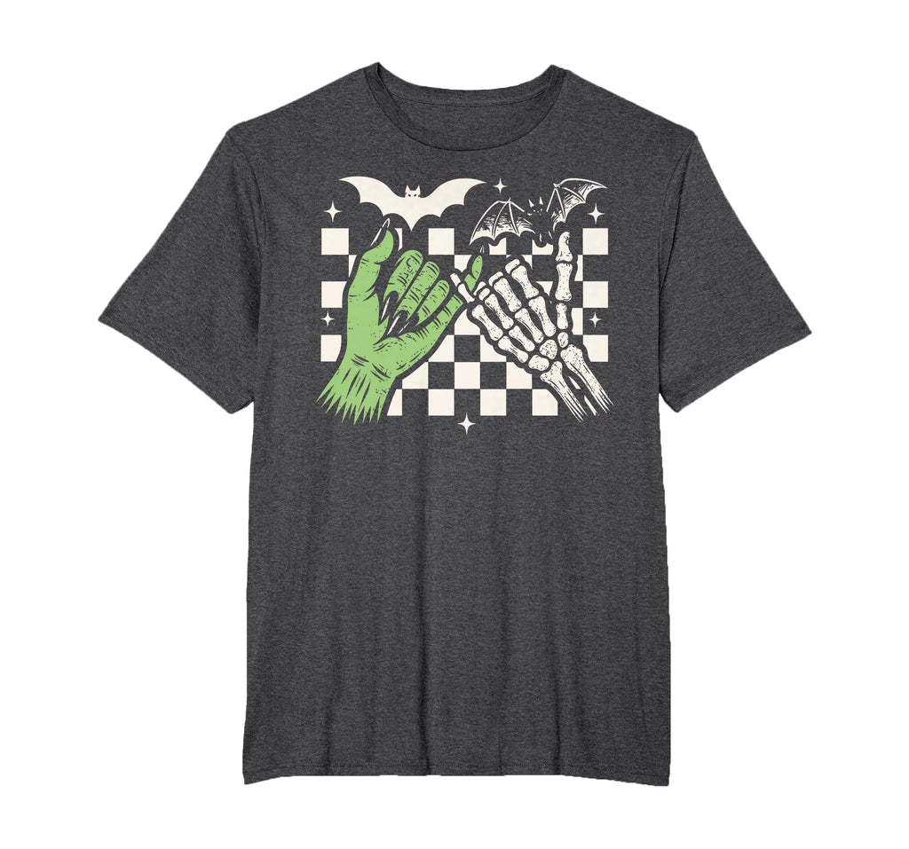 Spooky Season Halloween Vibes Pinky Promise Skeleton Bat T-Shirt