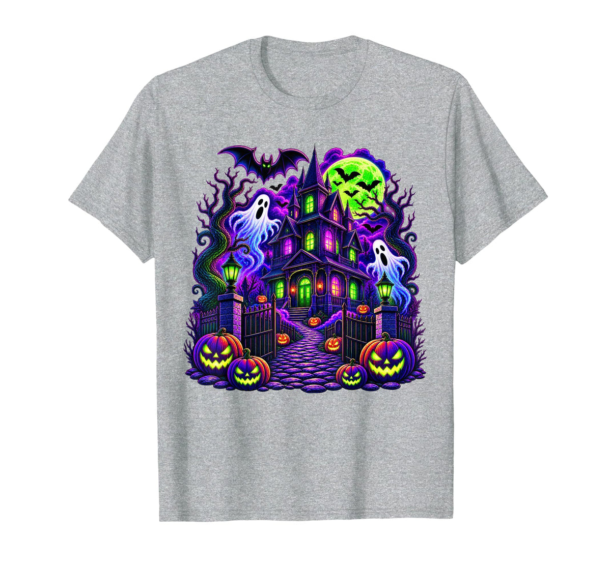 Vintage Halloween Spooky Scene Pumpkin Scary Costume Graphic T-Shirt