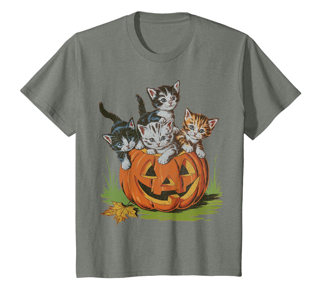Halloween Vintage 90s Cat Pumpkin Spooky Season Men Women T-Shirt