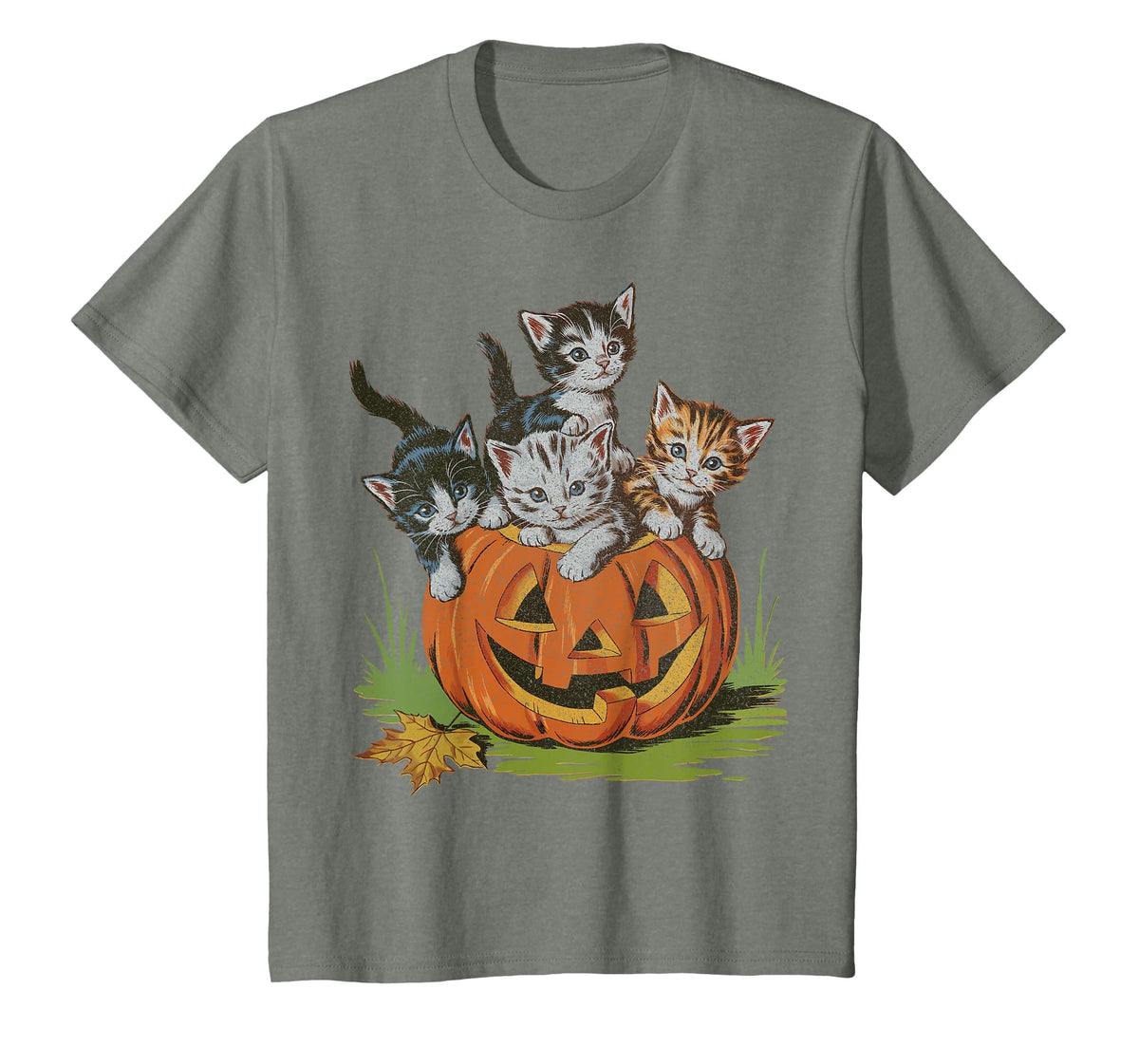 Halloween Vintage 90s Cat Pumpkin Spooky Season Men Women T-Shirt