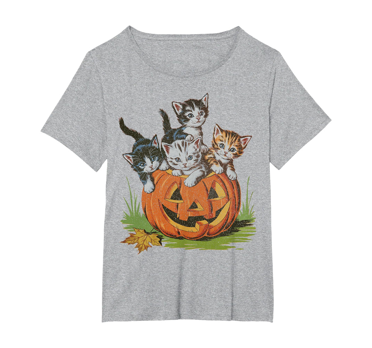 Halloween Vintage 90s Cat Pumpkin Spooky Season Men Women T-Shirt